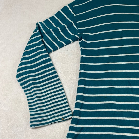 Calvin Klein Jeans Shirt Top Long Sleeve Scoop Neckline Woman’s striped Blouse - Picture 3 of 9